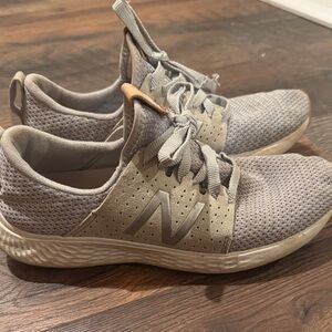 New Balance Light Grey Mesh & Suede Trainers